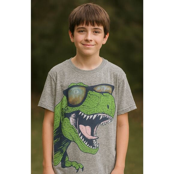 Youth Carters Boys Cool Like A Dino Dinosaur T Rex Graphic Tee Shirt - Sz 14 - Picture 1 of 2